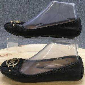 Michael Kors Shoes Womens 6 M Slip On Ballets Flats Black Leather Low Top Round